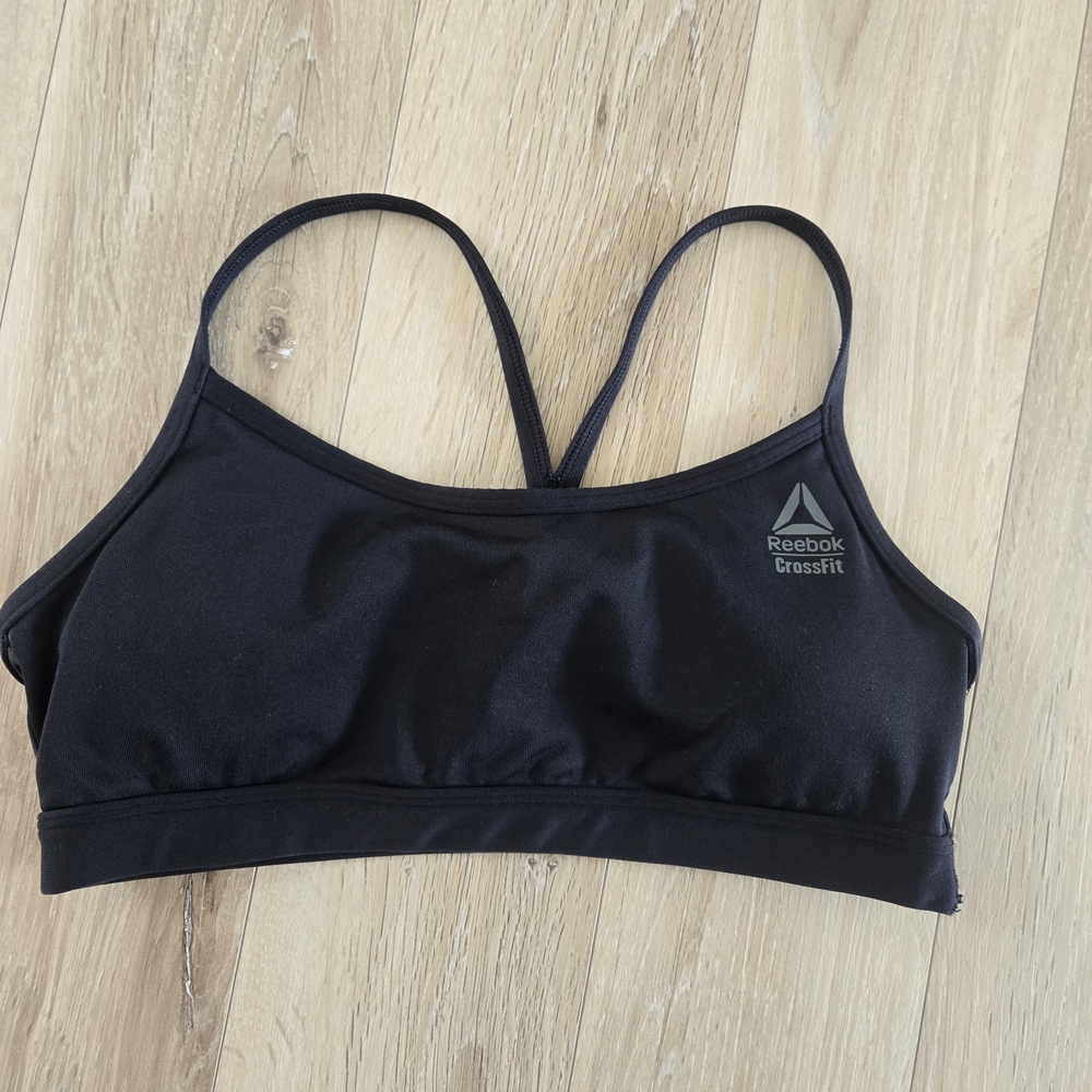 Reebok Black Sports Bra with Racerback Design